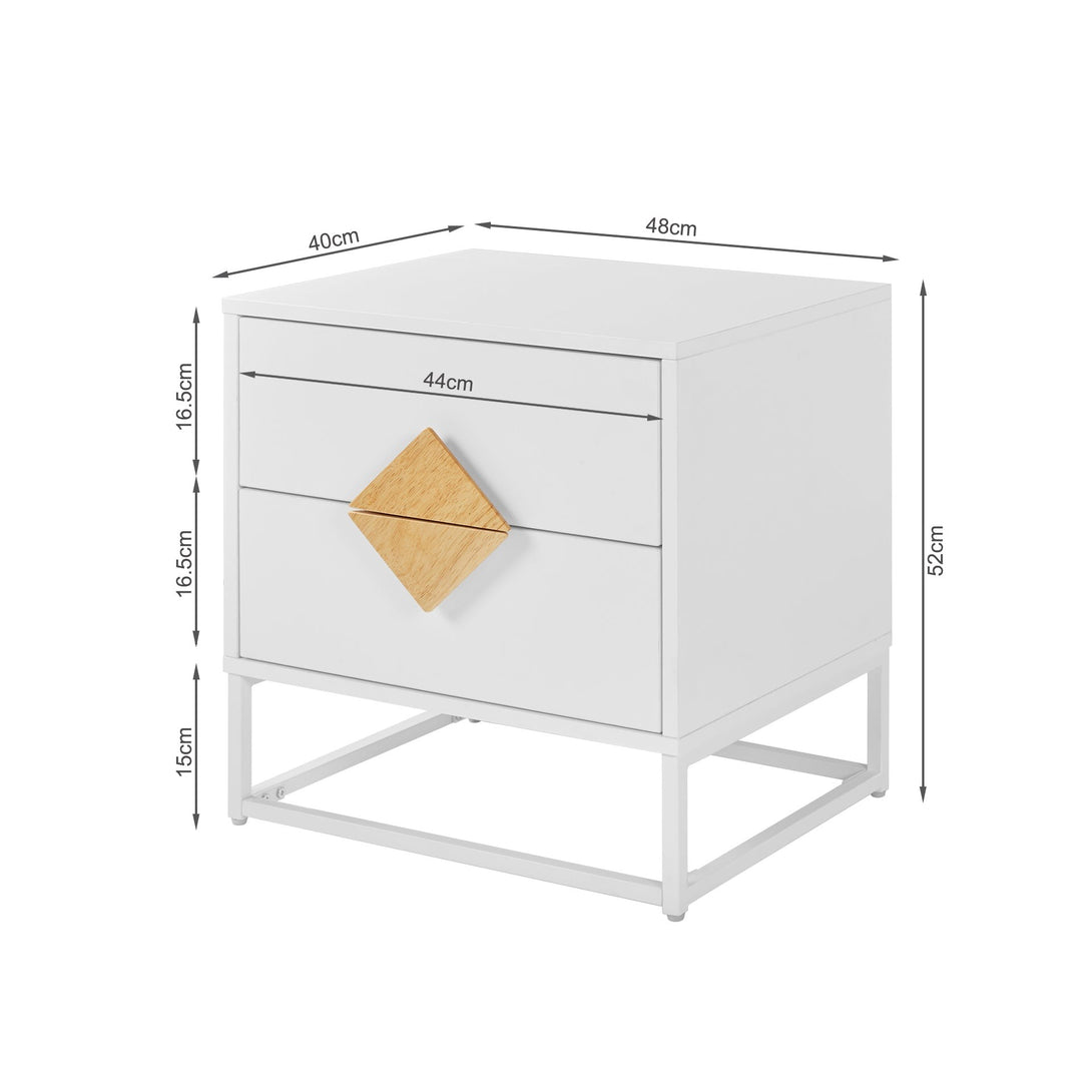 Alaska Wooden Bedside Table - White