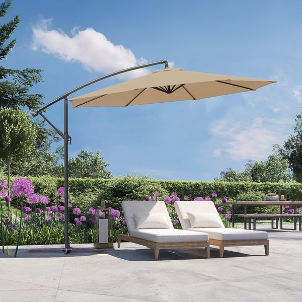 Toughout Kauri Outdoor Cantilever Umbrella 3m - Khaki