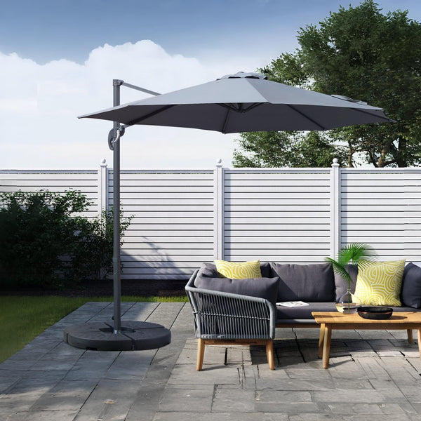 Toughout Totara Outdoor Cantilever Umbrella 3m - Grey