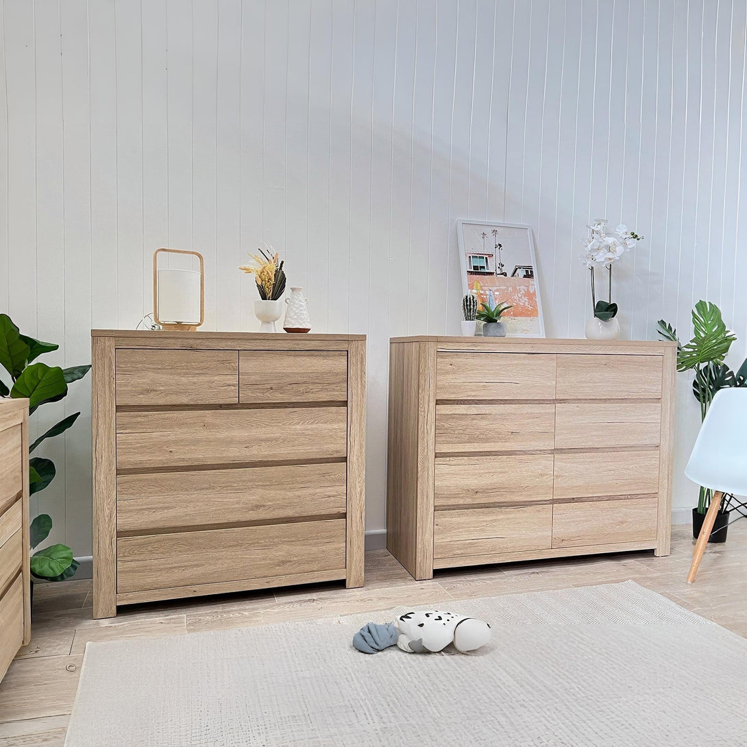 Borneo 5 Drawers Tallboy - Oak