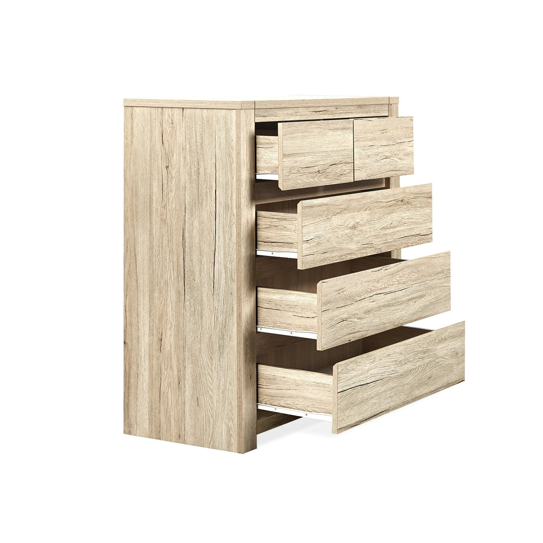 Borneo 5 Drawers Tallboy - Oak