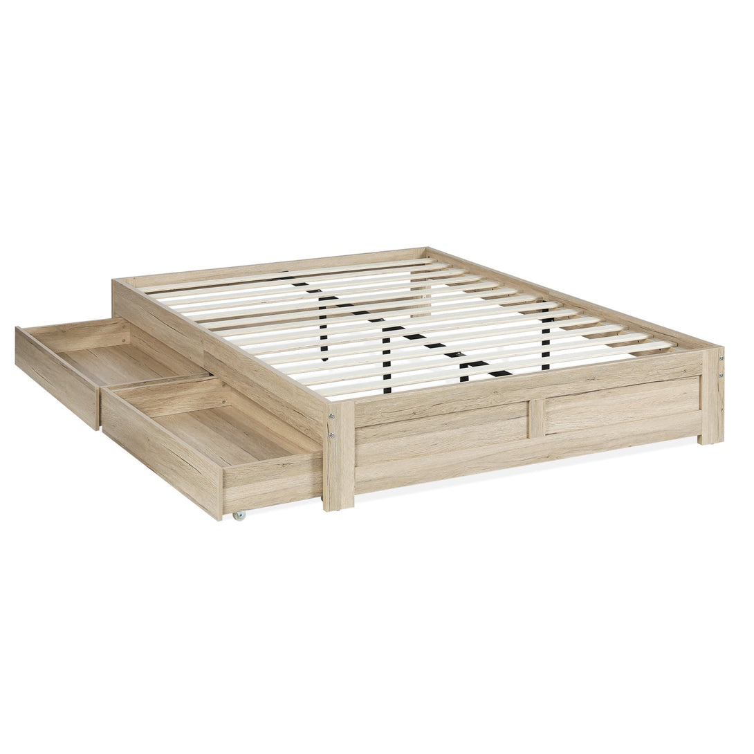 Borneo Queen Storage Bed - Oak