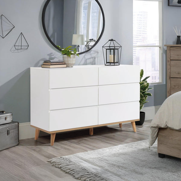Hudson 6 Drawers Lowboy - White