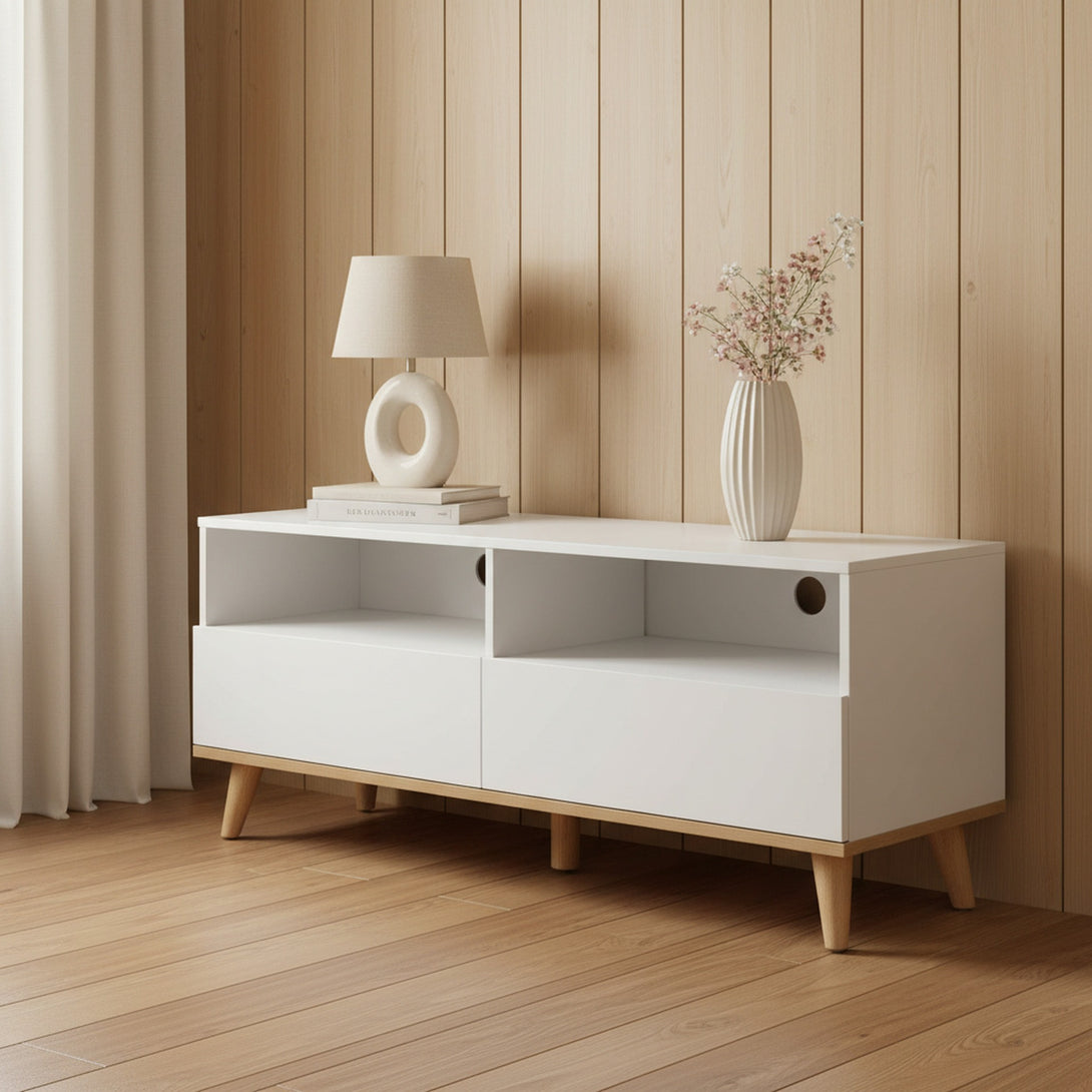 Hudson 1.3M Entertainment Unit - White 