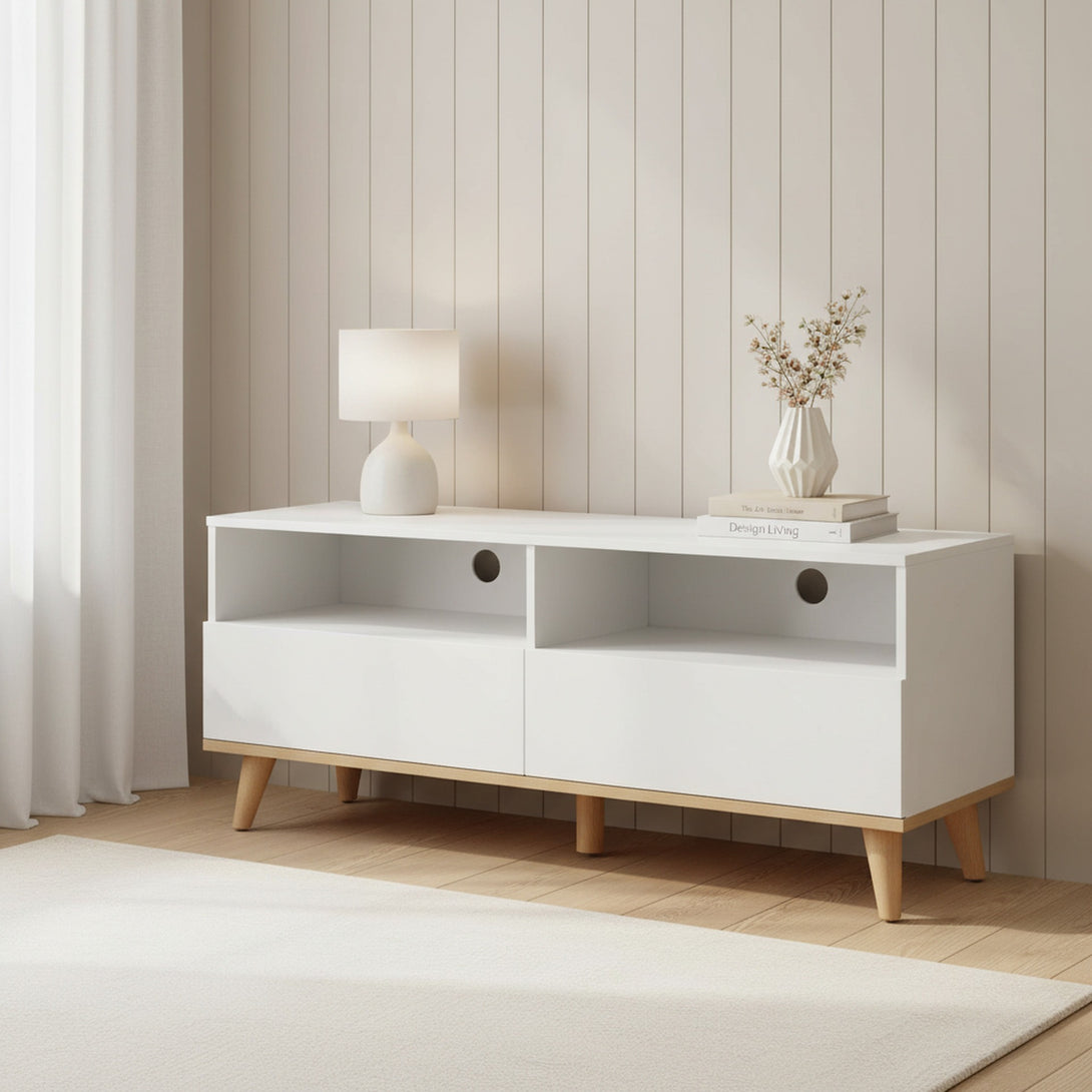 Hudson 1.3M Entertainment Unit - White 