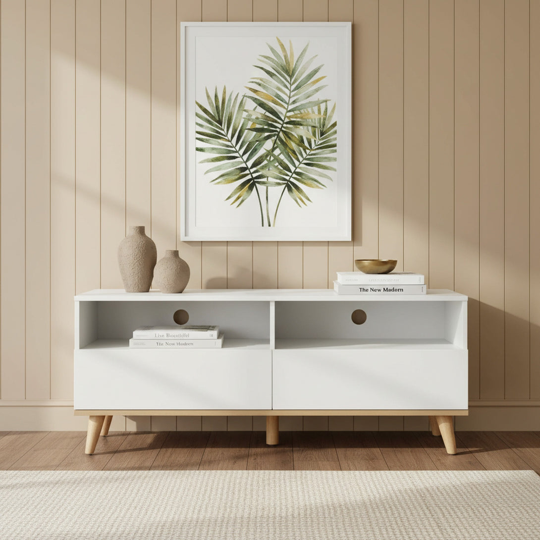Hudson 1.3M Entertainment Unit - White 
