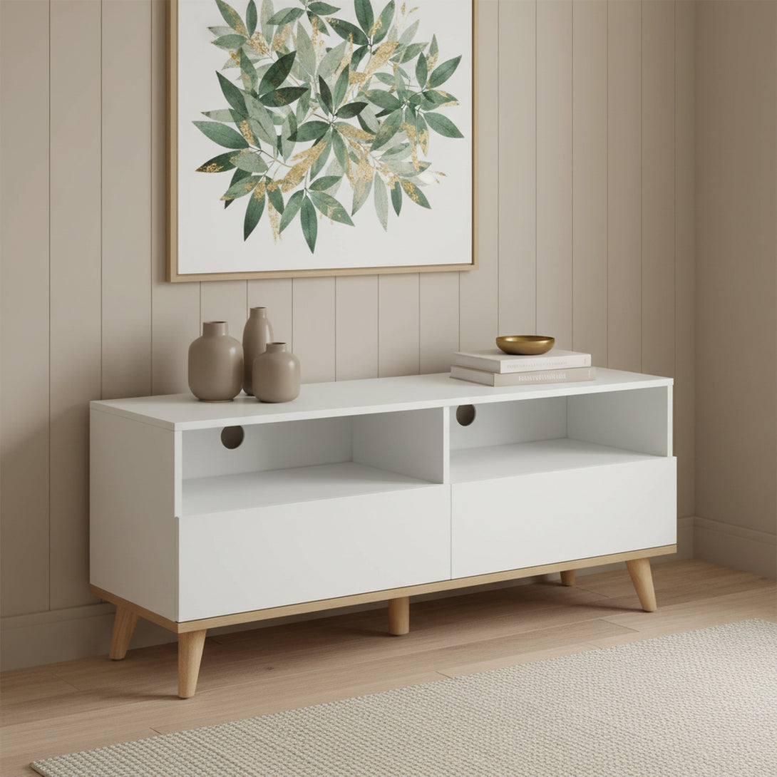 Hudson 1.3M Entertainment Unit - White 