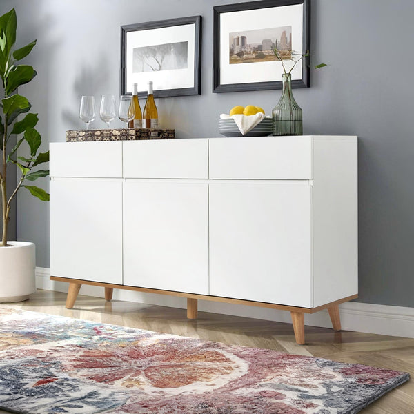 Hudson 1.35m Sideboard Buffet Table - White 