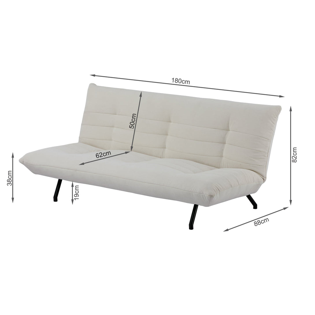 Bolivia 3 Seater Sofa Bed - White