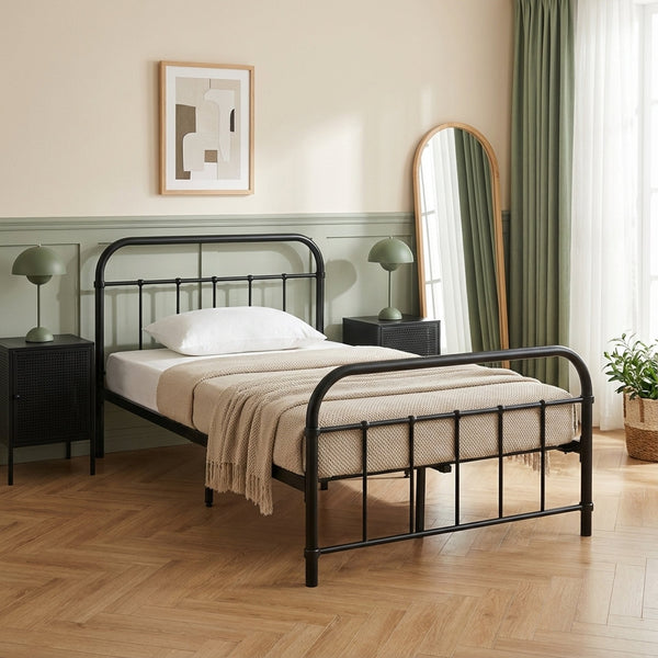 Taylor King Single Metal Bed Frame - Black