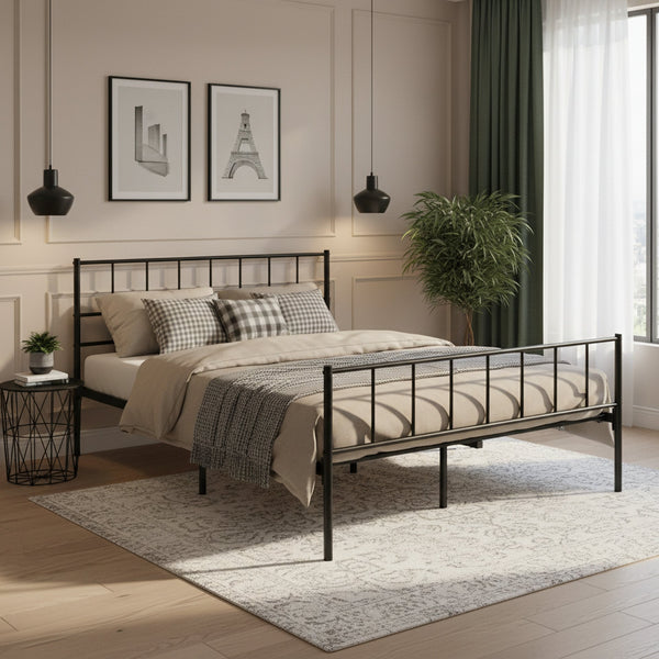 Keira Queen Metal Bed Frame - Black