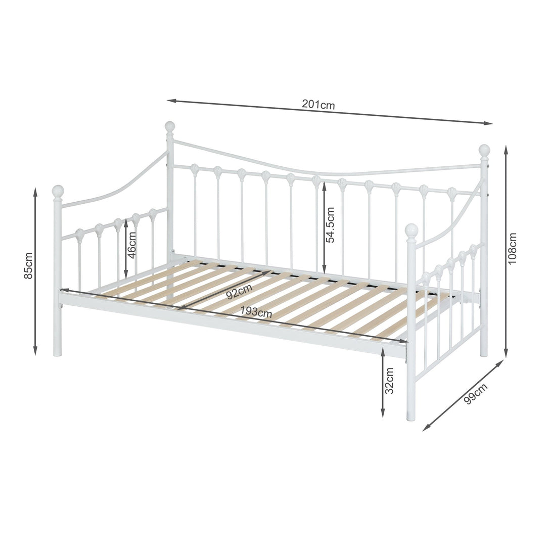 Hartz Single Metal Trundle Bed Frame - White