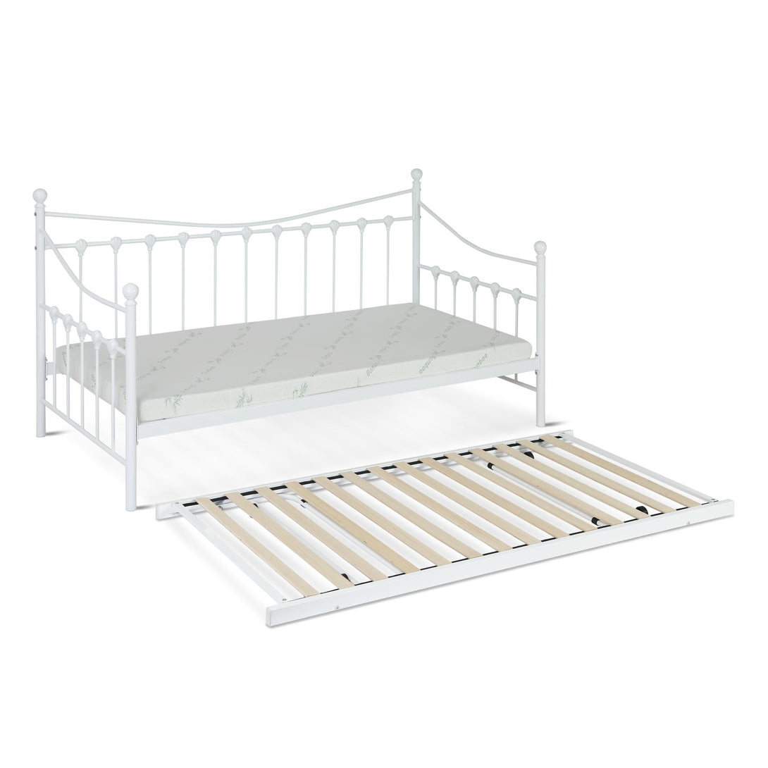 Hartz Single Metal Trundle Bed Frame - White