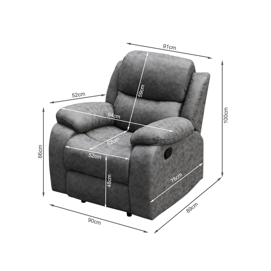 Wilson Manual Recliner Chair - Grey