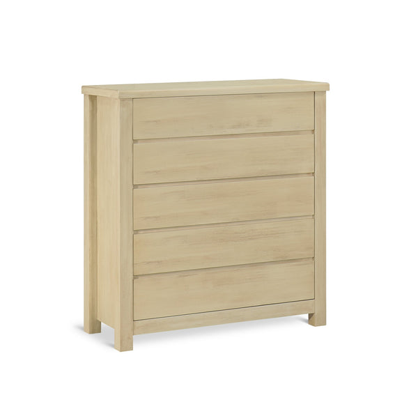 Martos Solid Acacia Wood 5 Drawer Tallboy - Briar Smoke