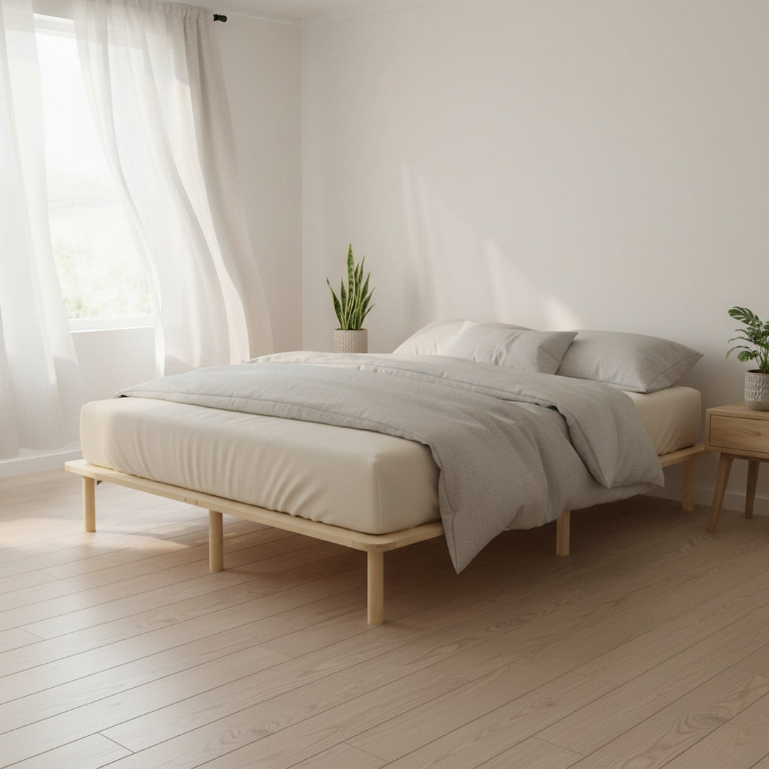 Ohio Queen Wooden Bed Base - Natural