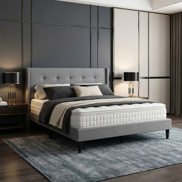 Sealy Queen Bed Frame - Light Grey