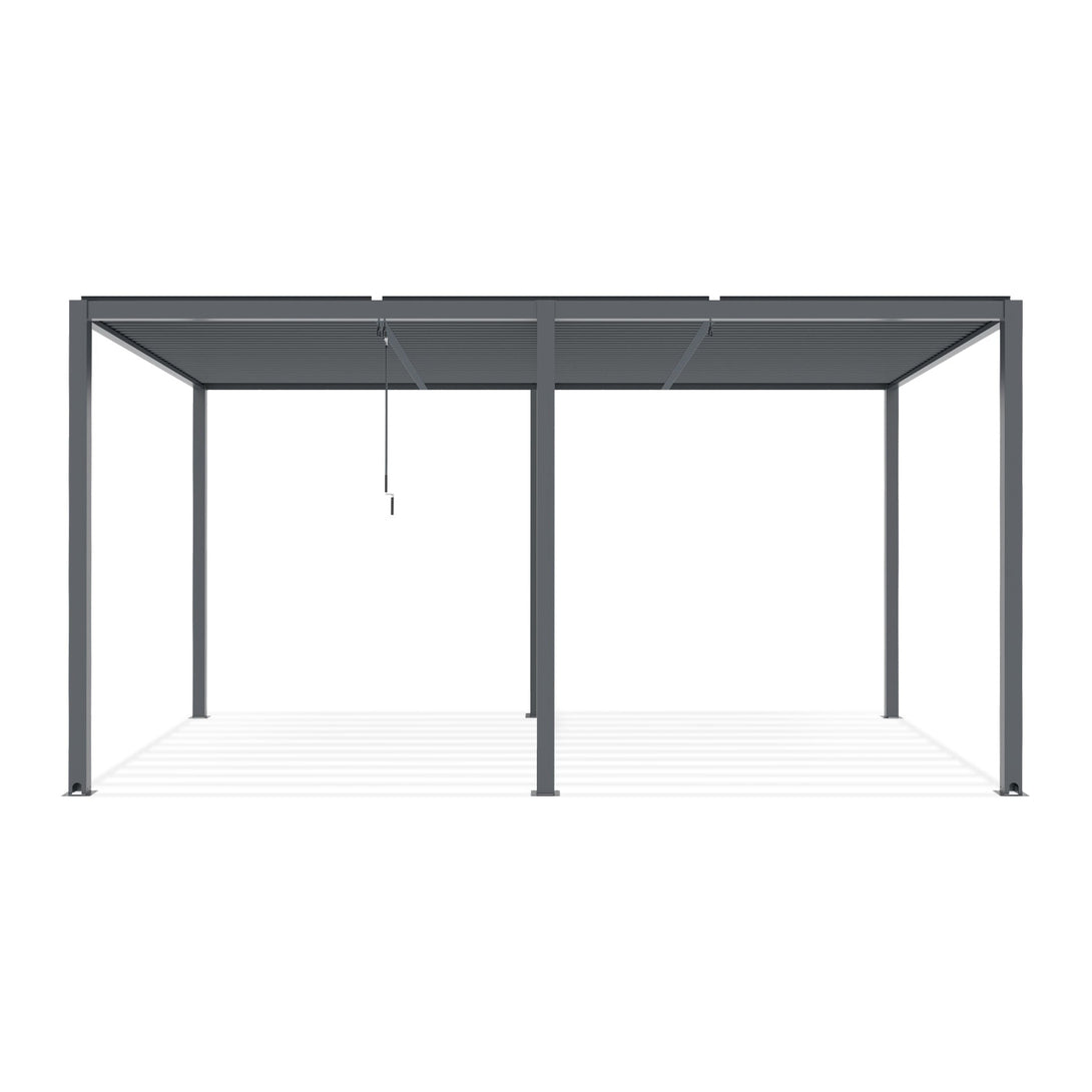 Toughout Manual Louvre Roof Aluminium Pergola 6m x 3m - Charcoal Grey