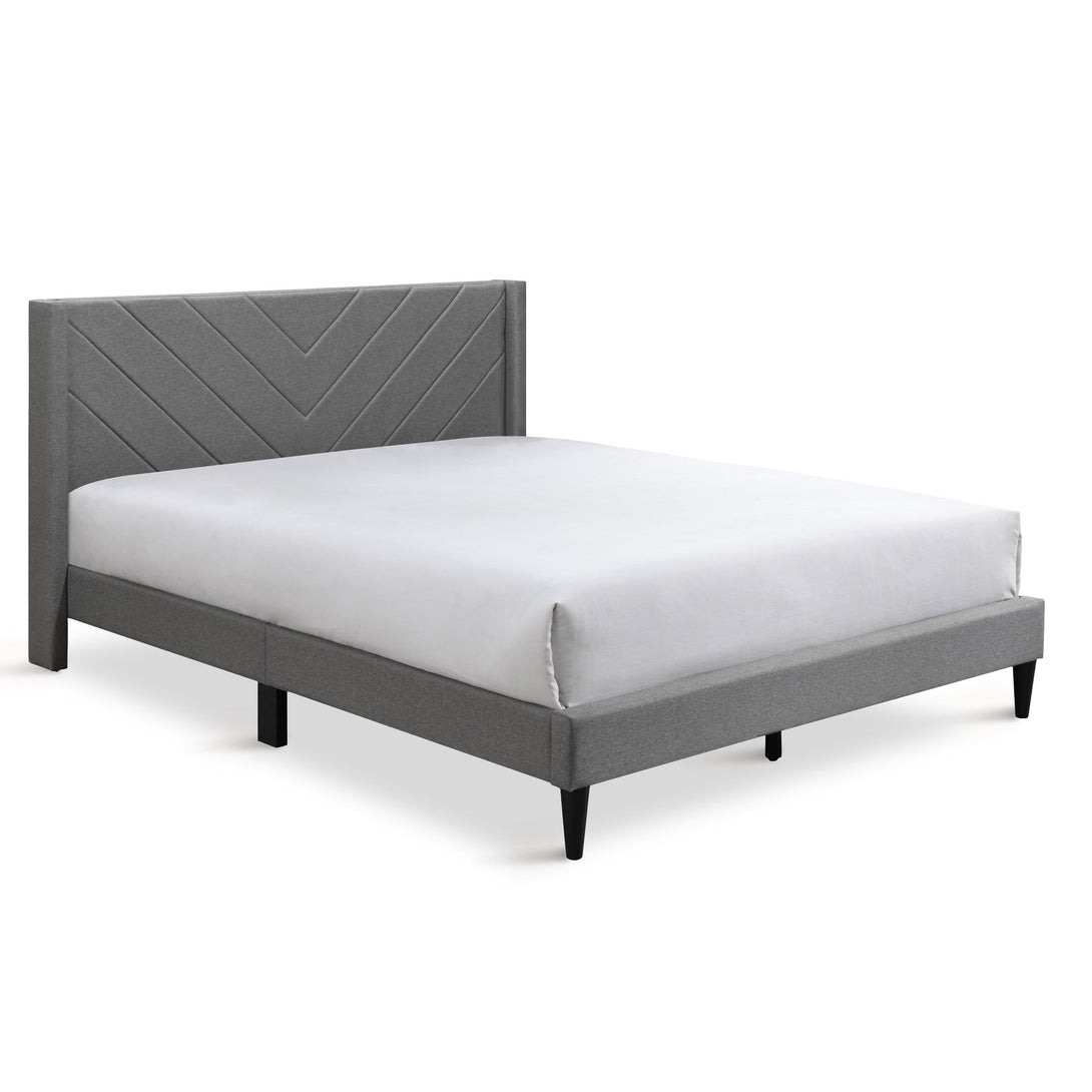 Bassie Queen Bed Frame - Light Grey