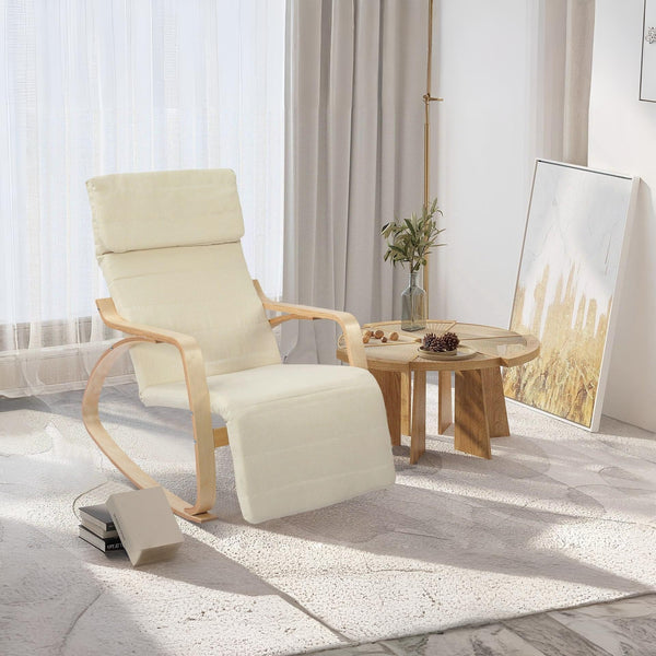 Camila Rocking Chair with Footrest - Oatmeal