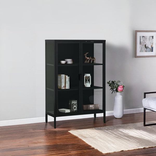 Boise 1.2m Display Cabinet - Black