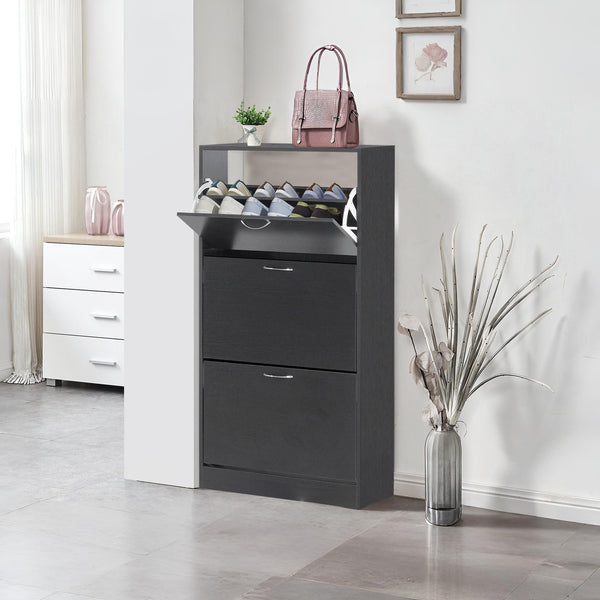 Matilda 3 Drawer Shoe Cabinet Storage Rack - Black
