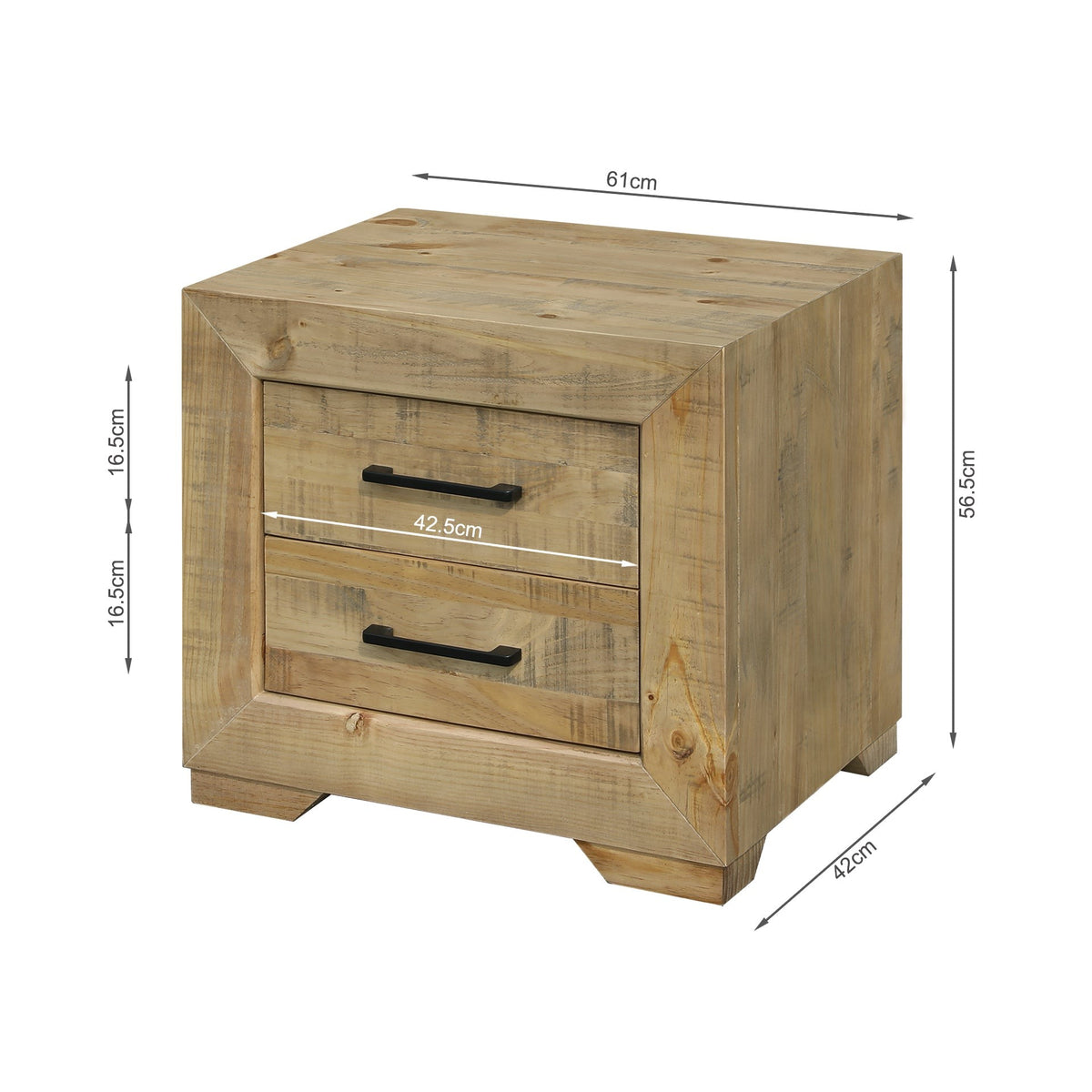Argento Solid Wood Bedside Table - Delhi