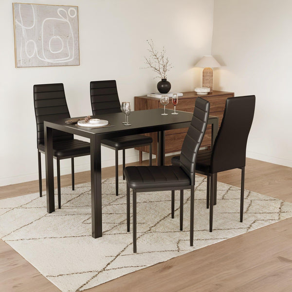 Casey 5 Piece Dining Set - Black