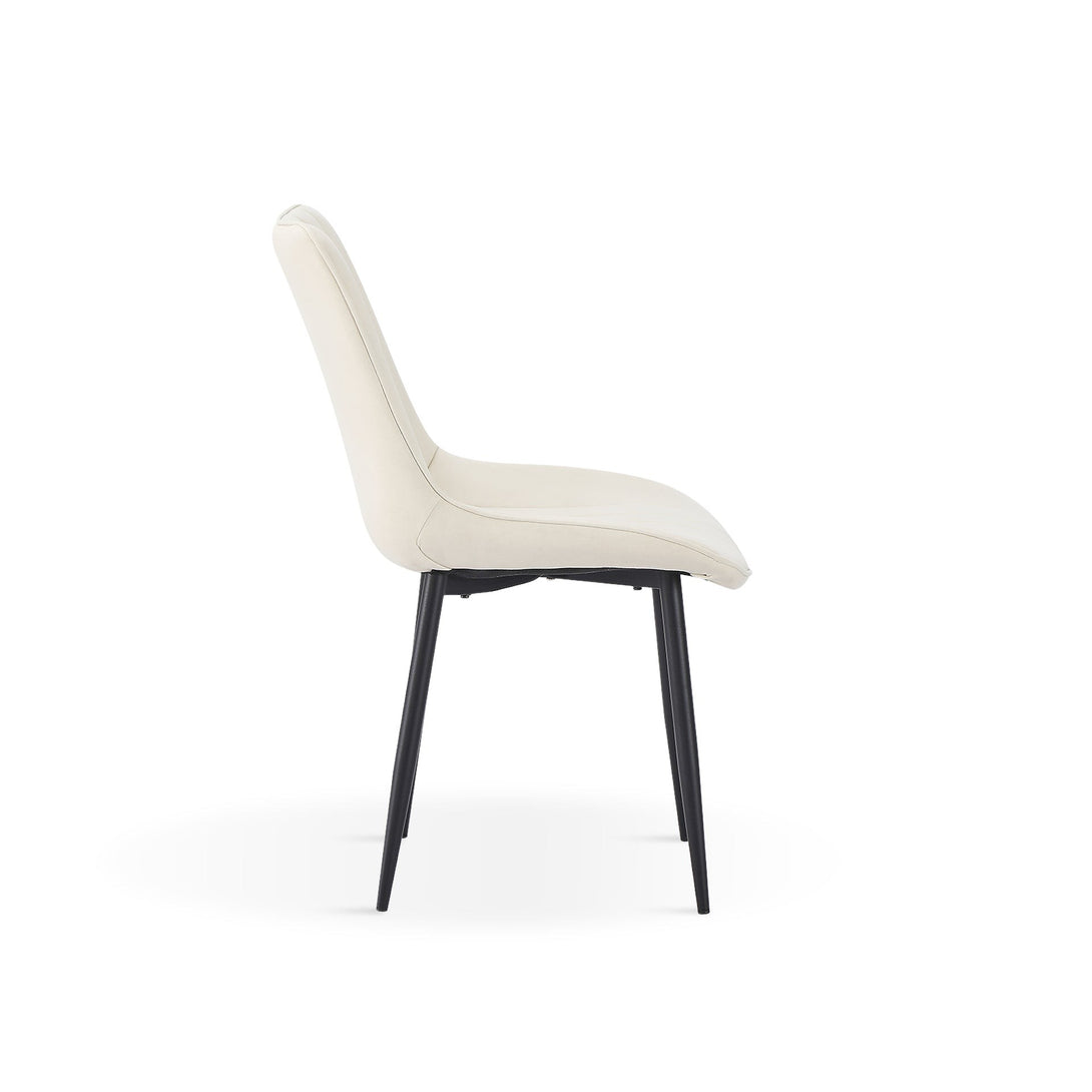 Amaia Dining Chair - Set of 4 - Beige + Black