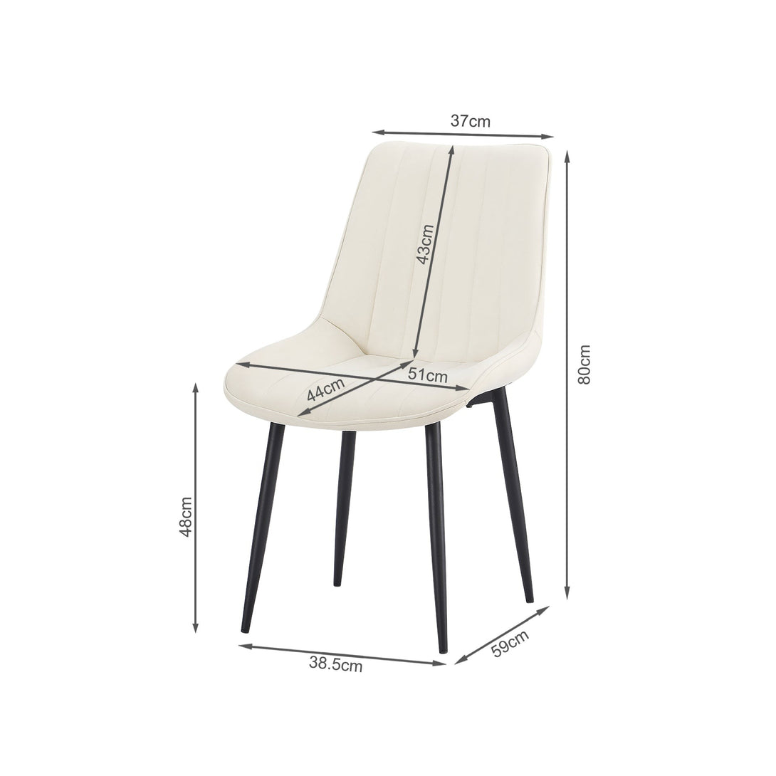 Amaia Dining Chair - Set of 4 - Beige + Black