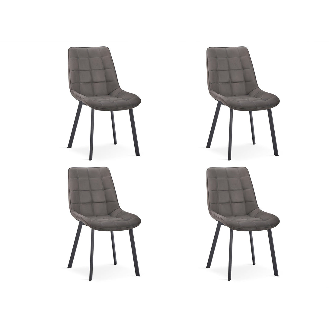 Nellie Dining Chair - Set Of 4 - Dark Grey + Black