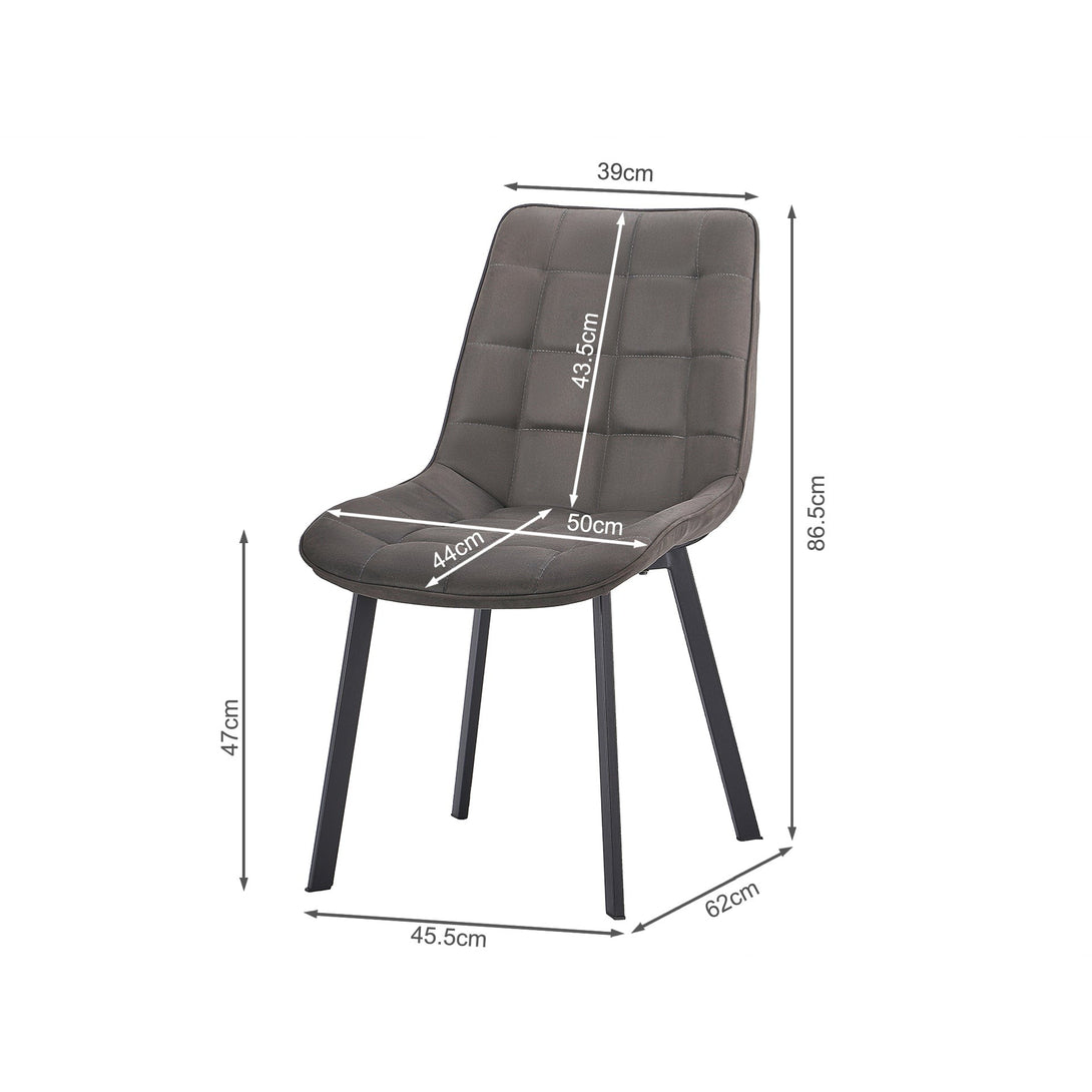 Nellie Dining Chair - Set Of 4 - Dark Grey + Black