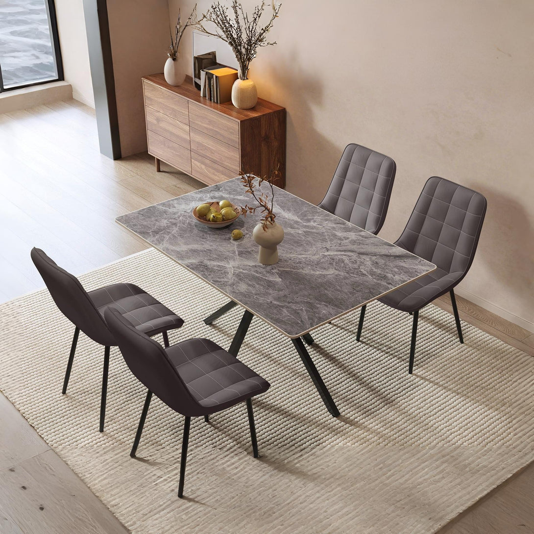 Nellie Dining Chair - Set Of 4 - Dark Grey + Black