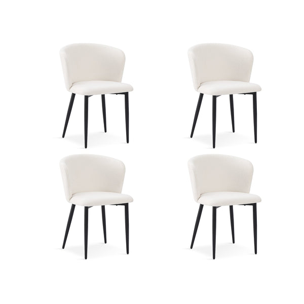 Chelsea Dining Chair - Set of 4 - White + Black