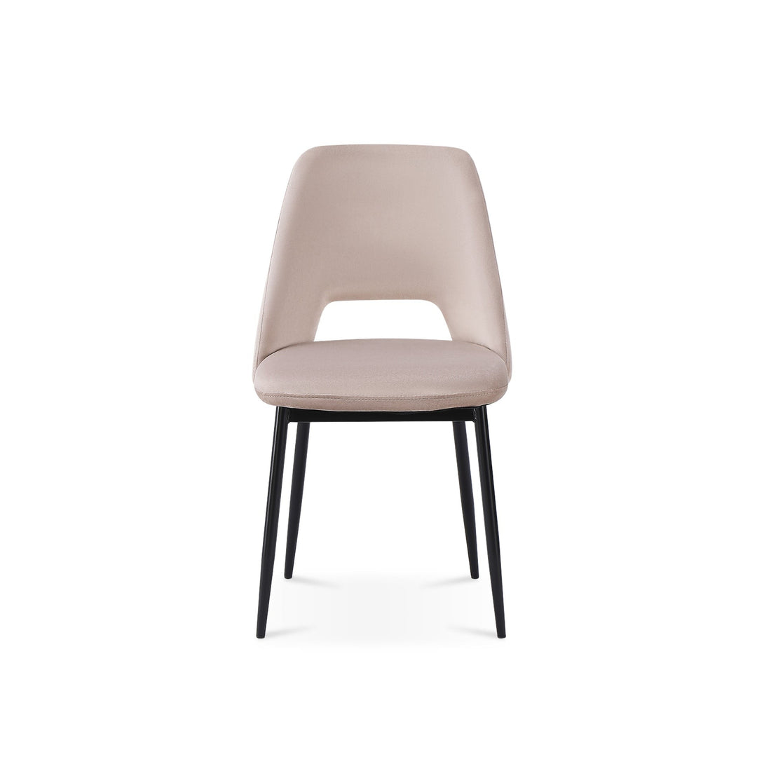 Julie Dining Chair - Set of 4 - Light Brown + Black