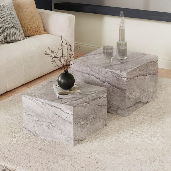 Aubrey Square Side Table - Set of 2 - Grey