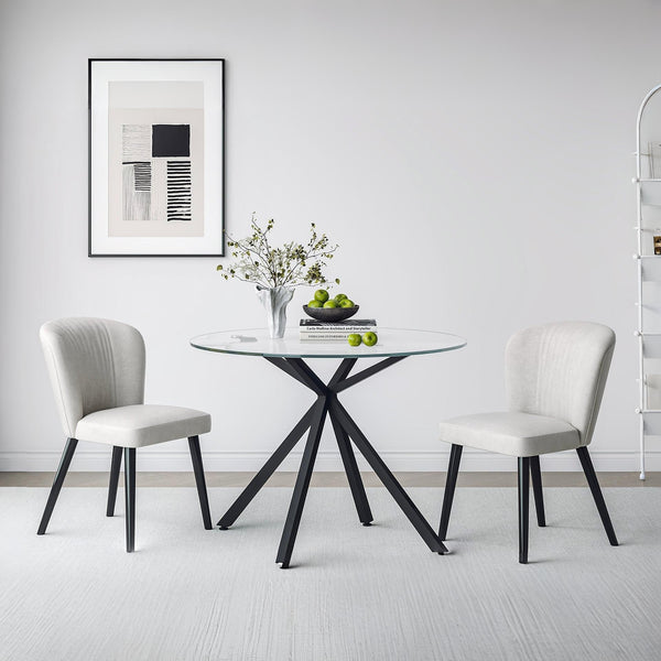 Dale Round Glass Dining Table 100 X 75cm