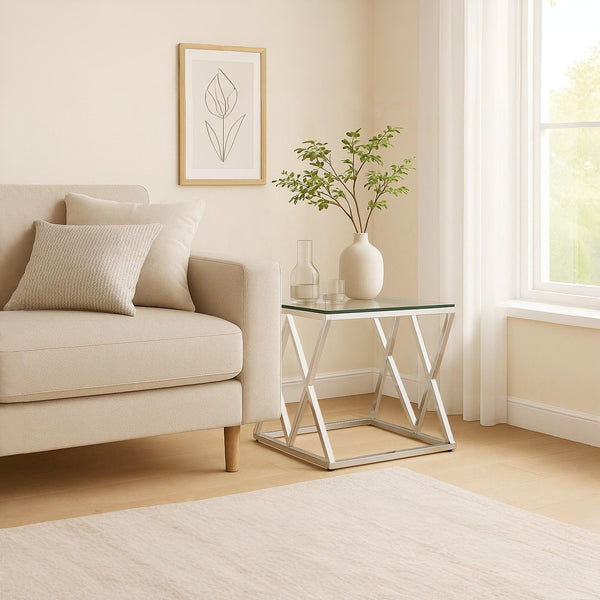 Tony Tempered Glass Square Coffee Table