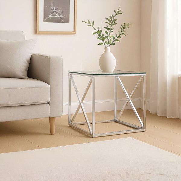 Greer Tempered Glass Square Coffee Table
