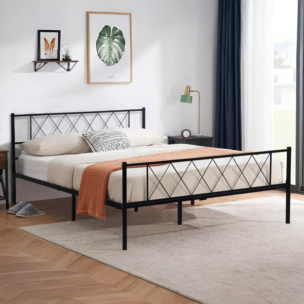 Picton Queen Metal Bed Frame - Black