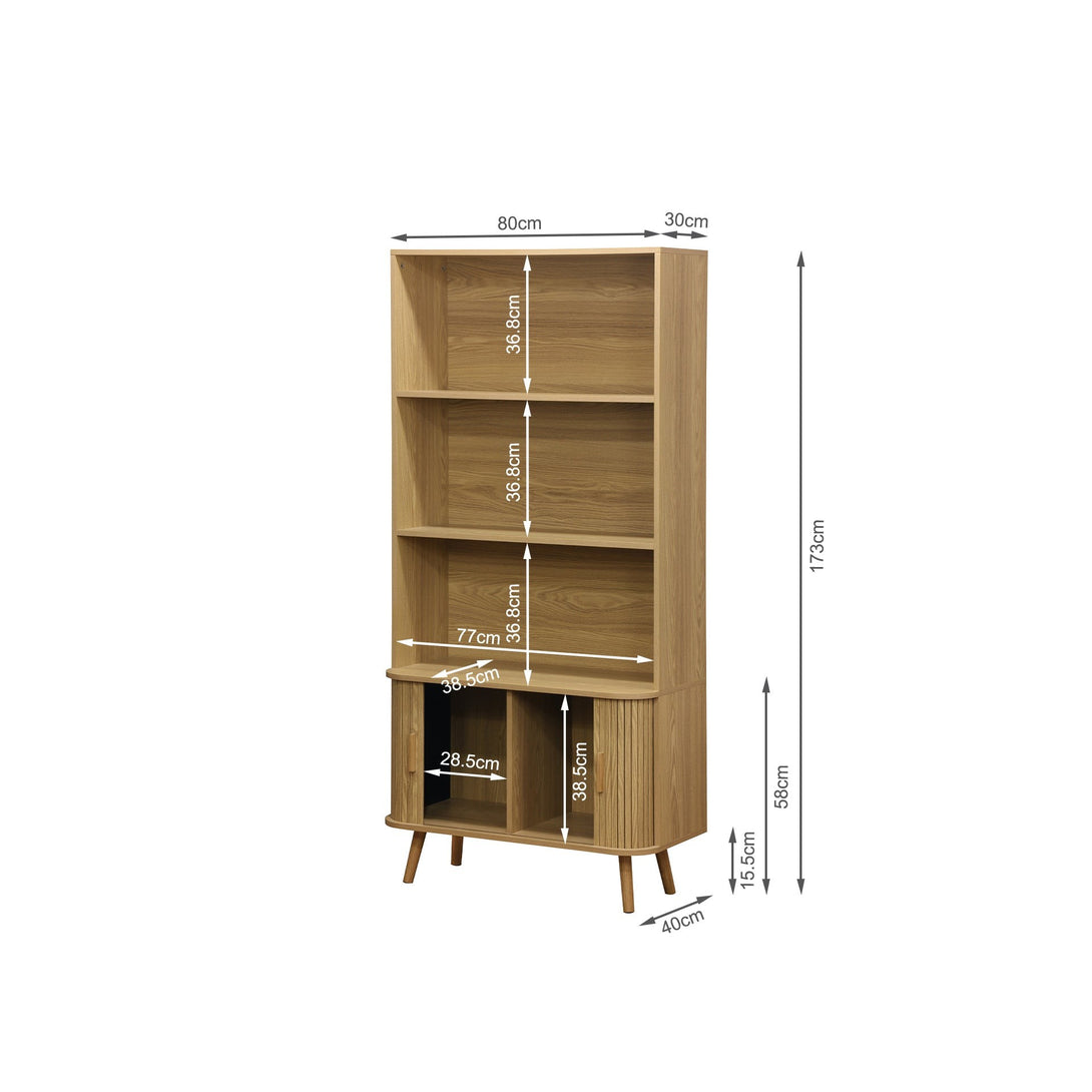Atlantic 2 Door Bookshelf - Natural