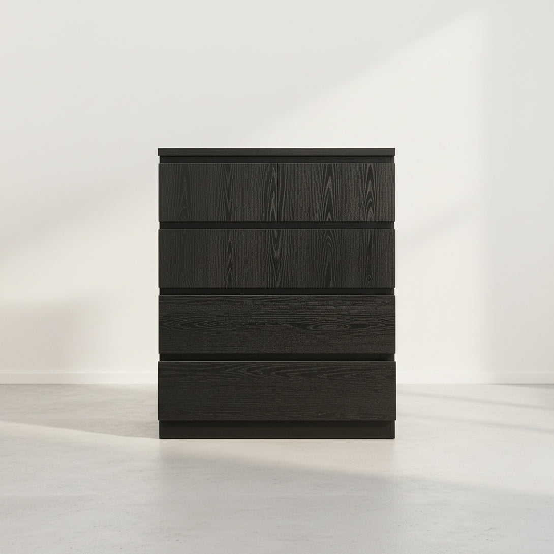 Tongass Wooden 5 Drawers Tallboy - Black