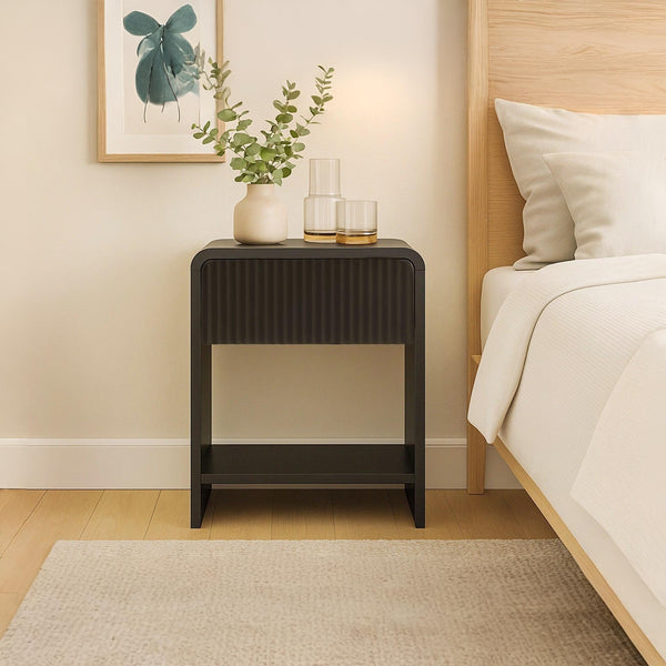 Cannock Bedside Table - Black