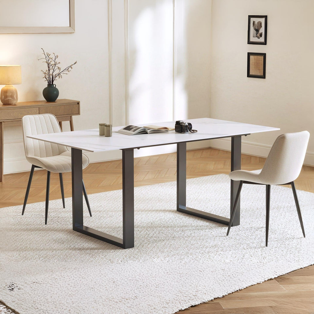 Bridger Matt Ceramic Dining Table 160 x 90cm - White