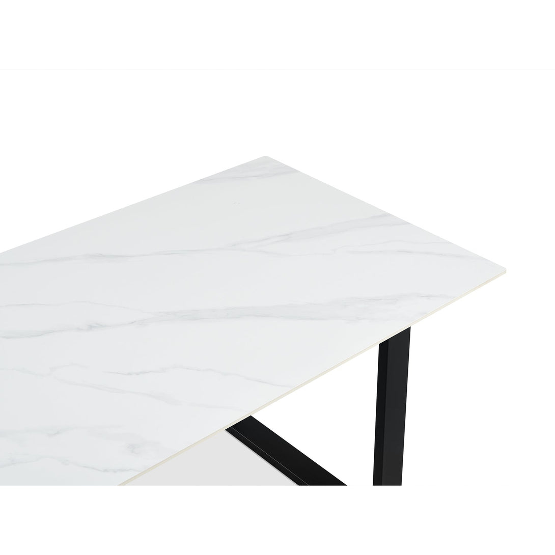 Bridger Matt Ceramic Dining Table 160 x 90cm - White