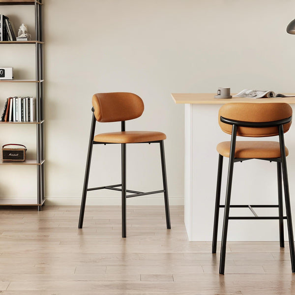 Lark Fabric Bar Stool - Set of 2 - Camel