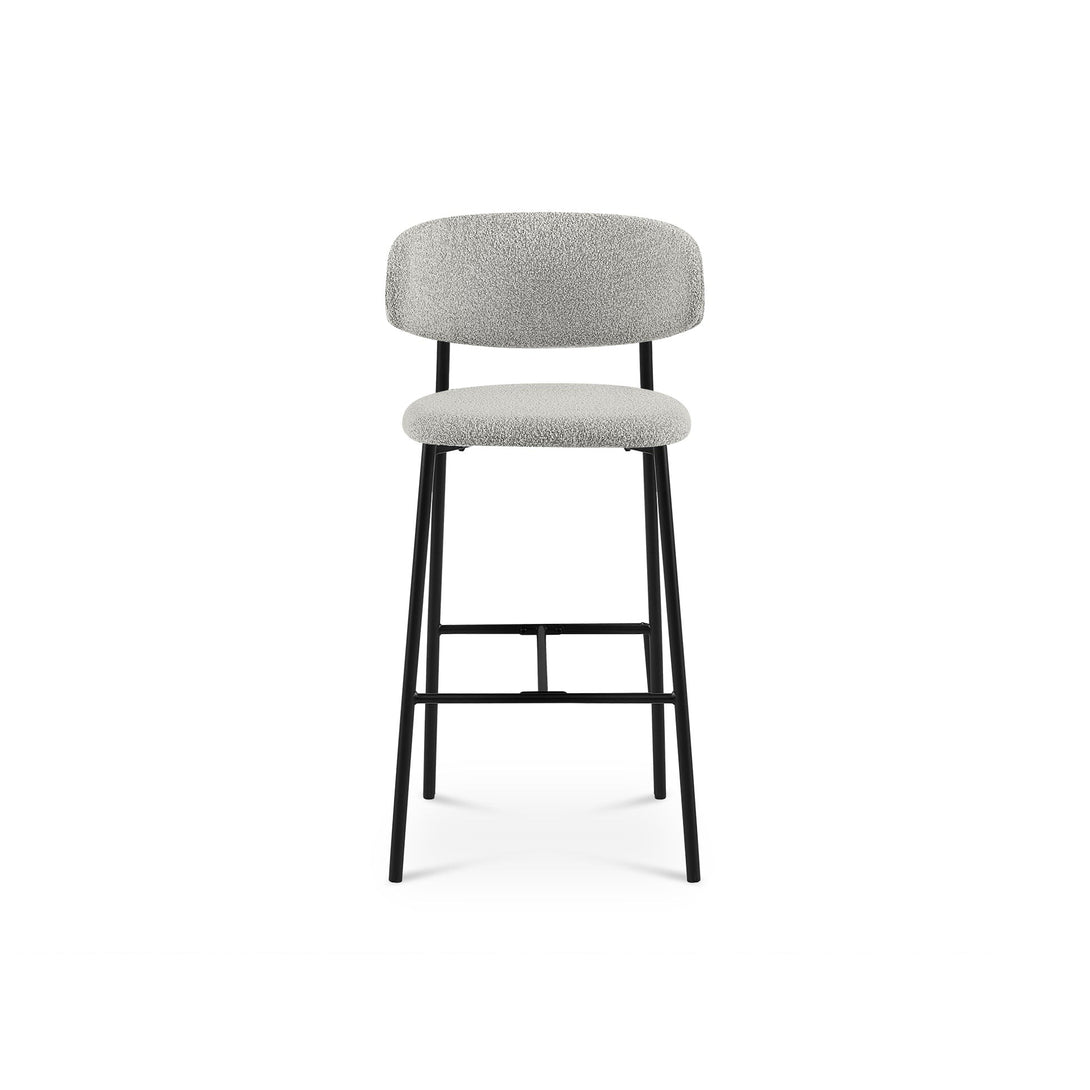 Tate Fabric Bar Stool - Set of 4 - Light Grey