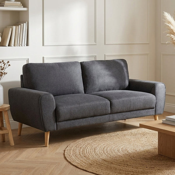 Suki Linen 3 Seater Sofa - Dark Grey