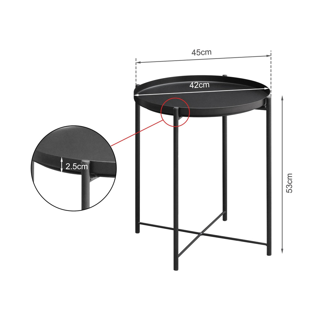 Ellison Round Side Table Coffee Table - Black