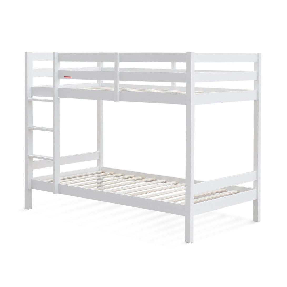 Maroon Single Wooden Bunk Bed Frame - White